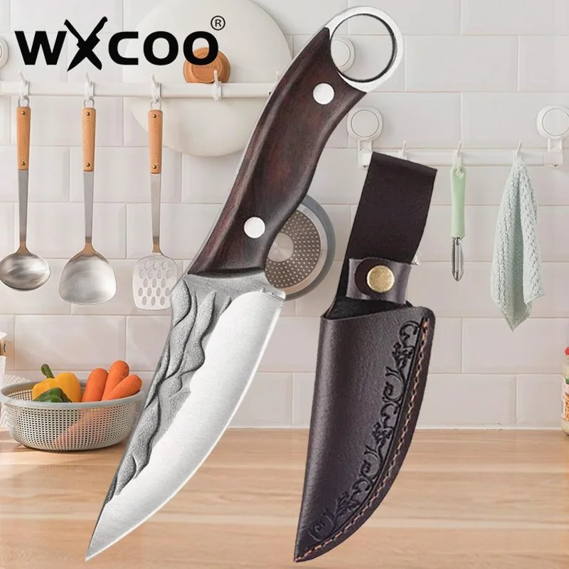 

WXCOO Hand Forged Kitchen Pocket Knife Boning Meat Cleaver Knife Chef Knives Fruit Vegetable Cutting Slicing Stainless Steel