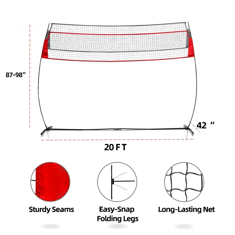 Volleyball training net, indoor and outdoor polyester net, badminton volleyball practice and competition sports equipment