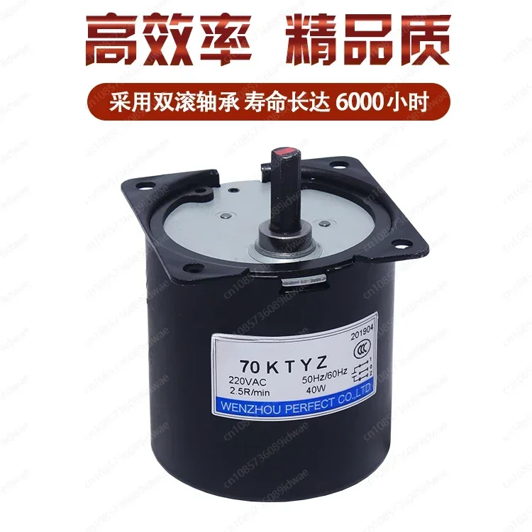 70KTYZ AC synchronous motor 40W miniature low speed permanent magnet forward and reverse small motor 220V gear reducer