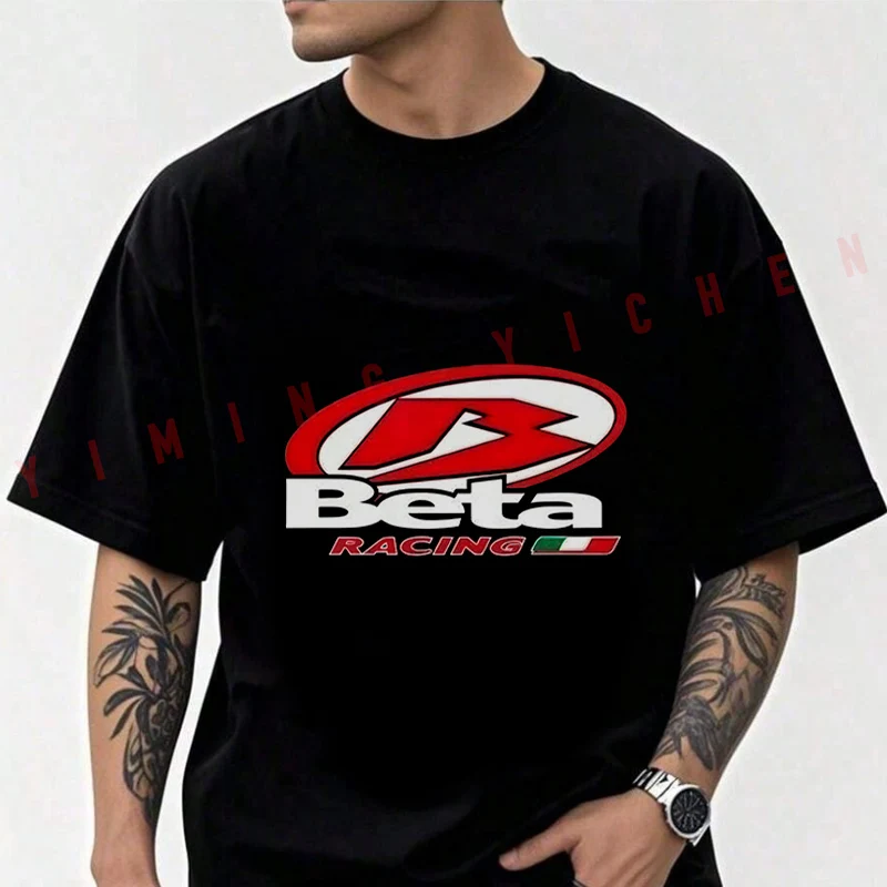 

Men's Moto Cotton T-Shirt Beta Racing Motorcycle Tshirt Adventure Casual O-Neck Top Tee