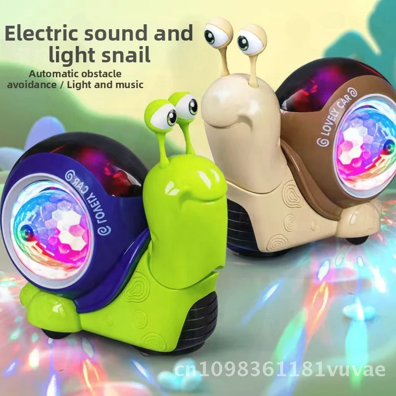 

Универсальное колесо, электрическая игрушка-улитка с предотвращением препятствий, звуковая световая проекция для детей, интерактивная забавная обучающая игра