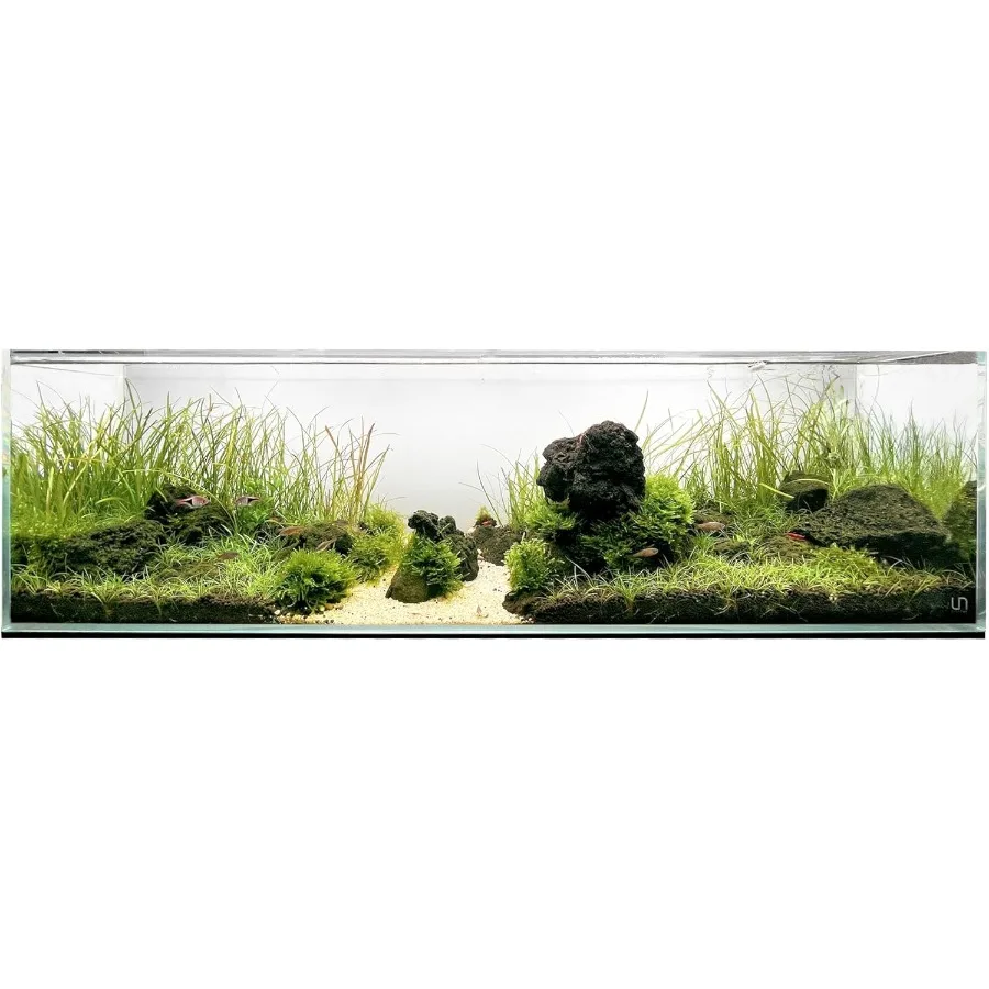 

UNS Ультра прозрачный аквариум без оправы, 11,8 галлонов, 45 л, с высокой четкостью, низким железным стеклом 6 мм, 45 конструкций с скошенными краями, размеры 35,43x7,87