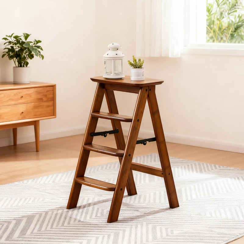 

Folding ladder stool Thickened and bold climbing ladder stool Household multi-functional kitchen Small light bar counter