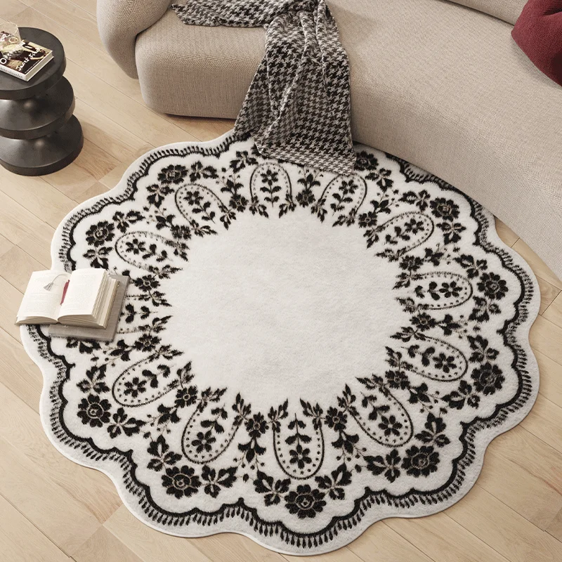 French Style Living Room Decoration Carpet Light Luxury Rugs for Bedroom Thick Plush Cloakroom Floor Mat Fluffy Soft Bedside Rug