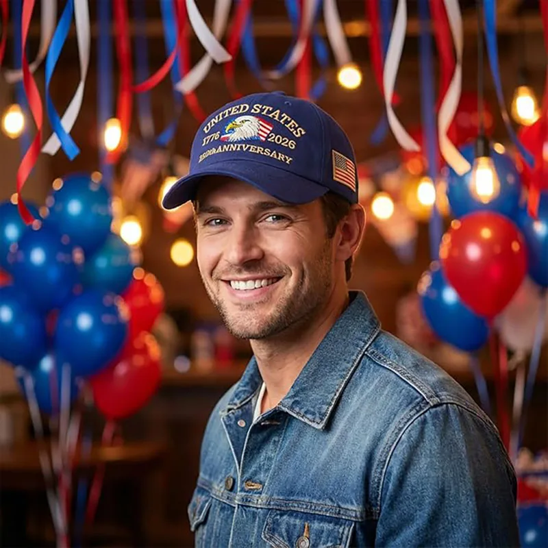 ABLECAP 250. Jubiläumsmütze USA Patriotische Baseballkappen Adler-Bestickte Baseballmützen für Männer Frauen 250-Jahres-Jubiläumsmütze – Detail 3