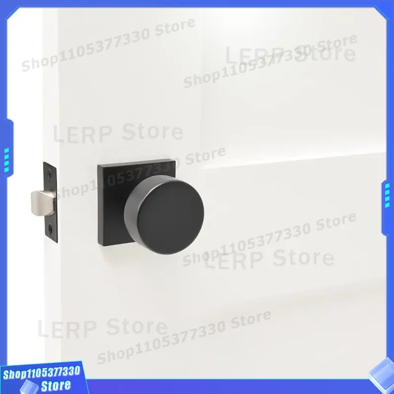 Modern Luxury Brass Door Handle Black Gold Finish Anti Theft Wooden Door Lock With Key For Indoor Main Entrance Security