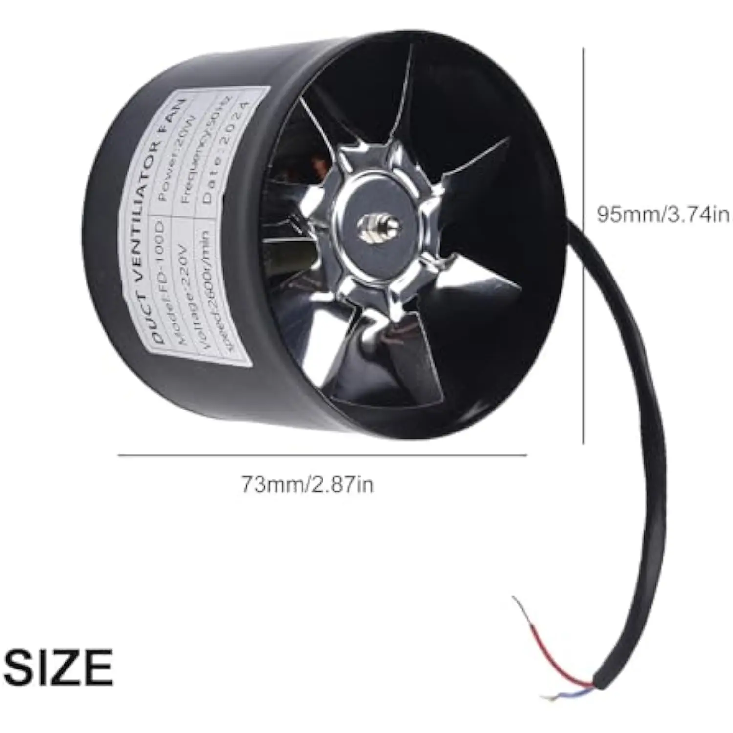 4”/6” Powerful Mute Vent Exhaust Fan for Kitchen, Inline Duct Ventilation Exhaust Blower Fans, Bathroom Vents Exhaust Fan, 140M