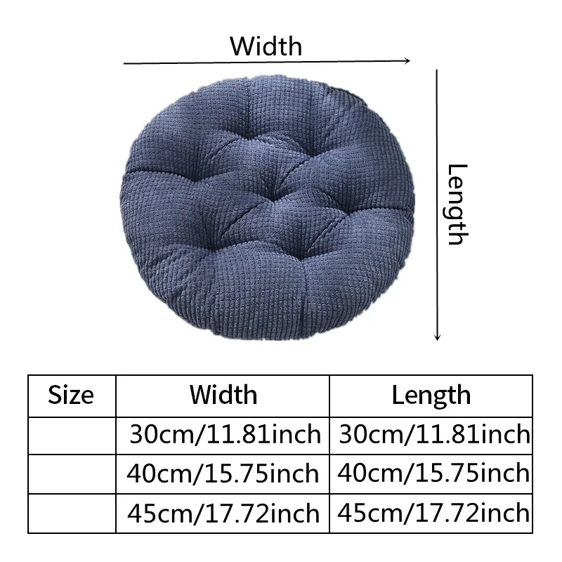 Solid Color Anti Skid Breathable Seat Pillow Fat Cushion Futon Floor Cushion Round Pouf Throw Pillow Lounge Seat Cushion 단색 쿠션