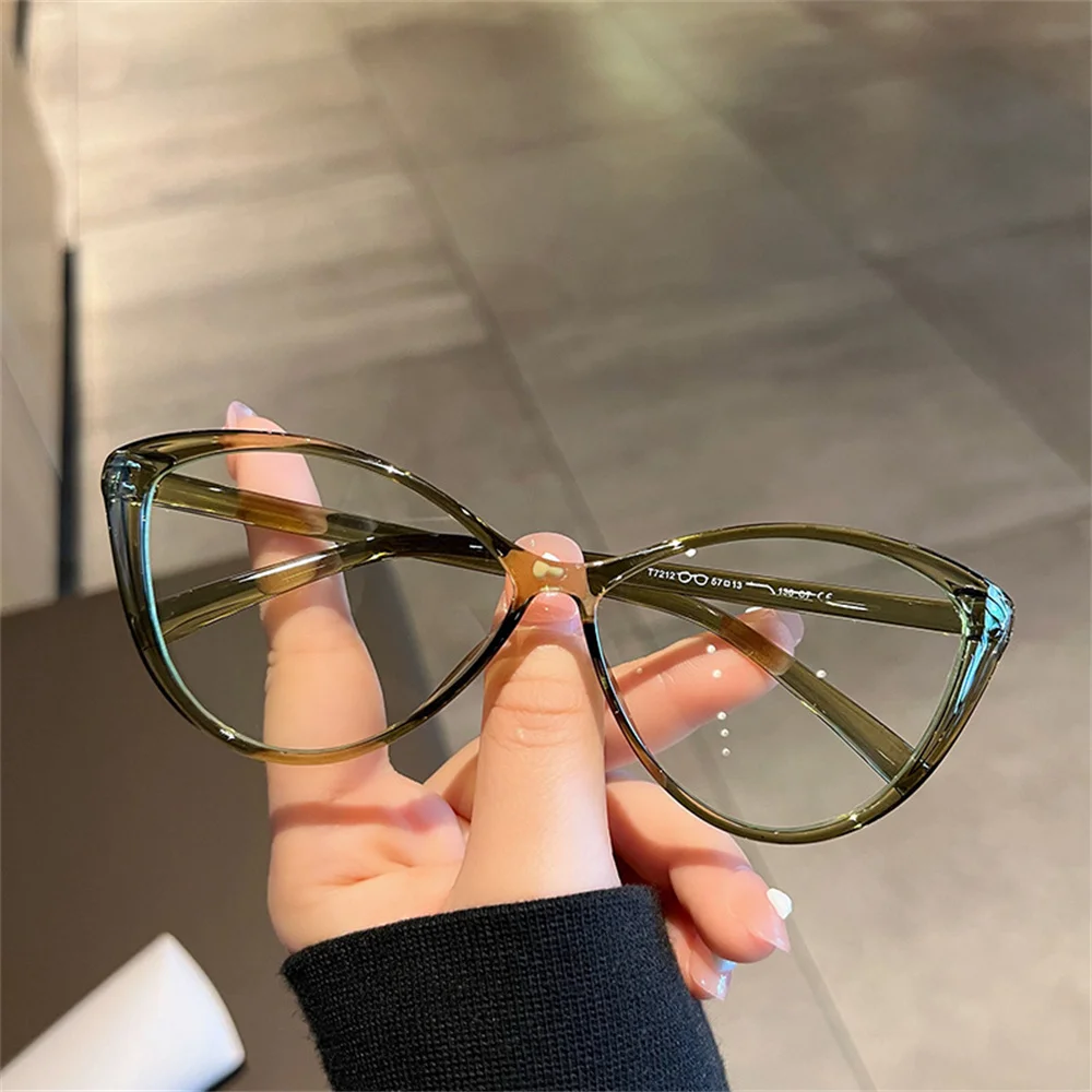 Elbru New Fashion Myopia Nearsighted Glasses Women Men Anti Blue Light Shortsighted Cateye Eyewear Eye Glasses Diopter 0-1.0-4.0