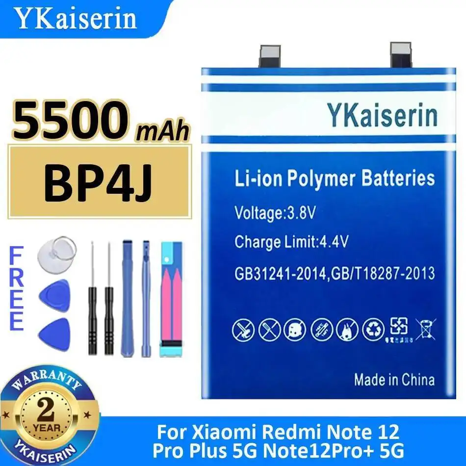 

Замена премиум-класса для Xiaomi Redmi Note 12 Pro Plus 5G Note 12pro + BP4J, аккумулятор для мобильного телефона 5500 мАч