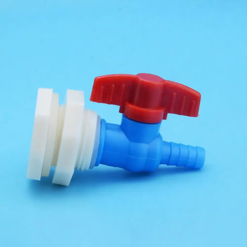 Plastic Bulkhead Fitting With Valve Hose Barb Adapter Threaded Water Connector For Rain Irrigation Tool