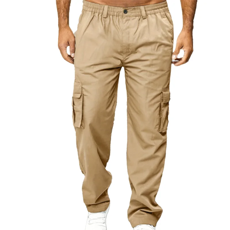 Lose übergroße Herren-Langhose mit Kordelzug, Herren-Hose mit mehreren Taschen, Jogginghose, gerade Passform, Jogger für Sport und Streetwear – Detail 5