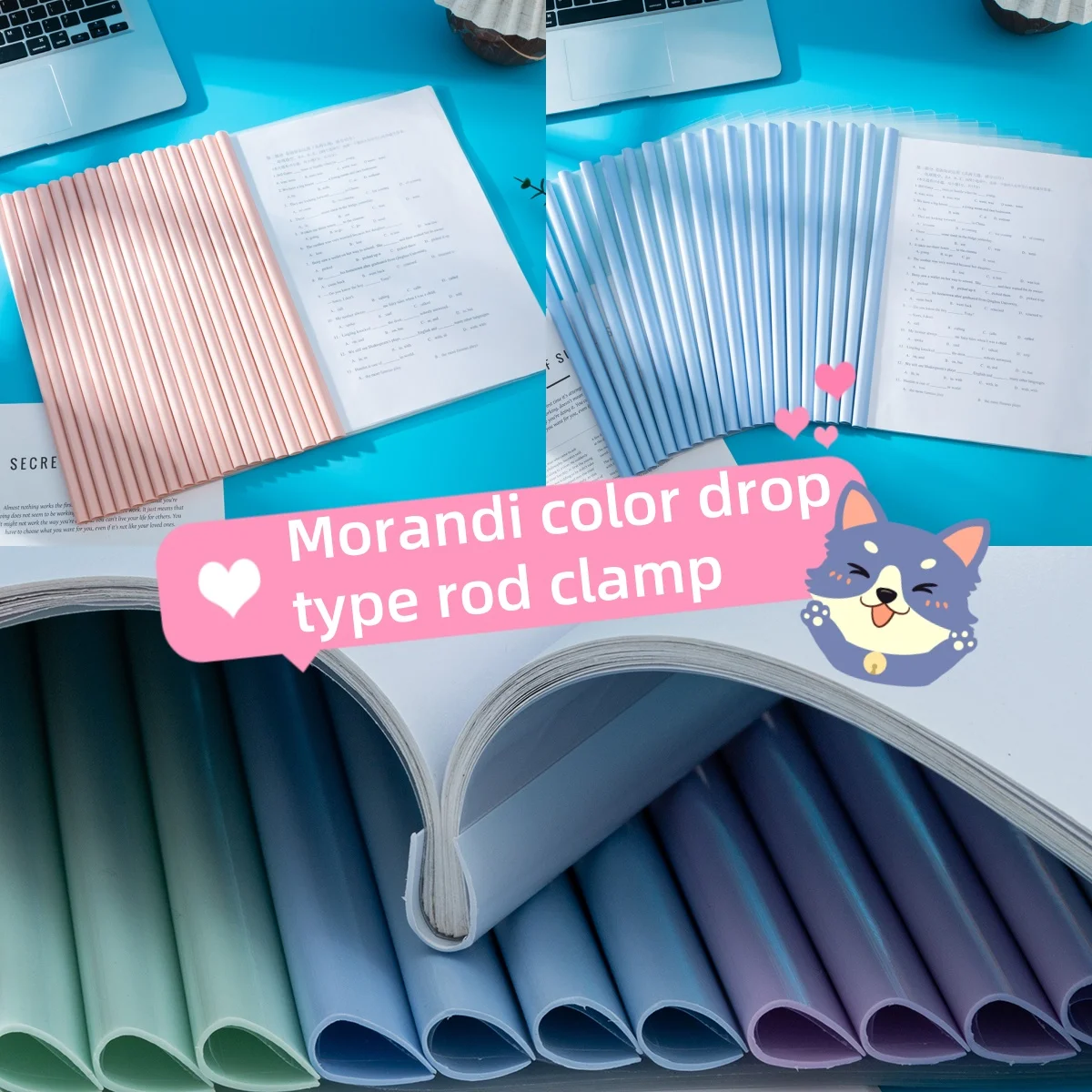 20 Pieces of Thickeneded Pull Rod Clips, Transparent Inserts, Water Drop Rod A4 Pull Rod Clips, Folders, Large Capacity Informat