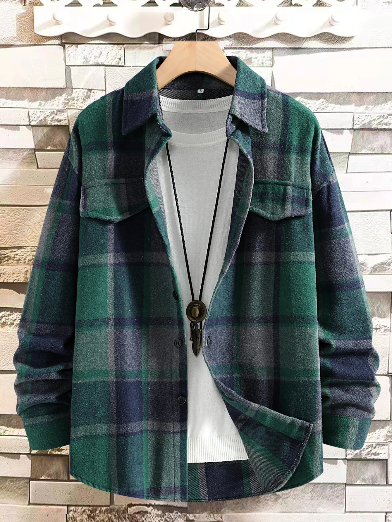 Fall New Business Casual Men\'s Plaid Shirt Male Office Checkered Long Sleeve Shirts Clothes Classic Men\'s Casual Coat