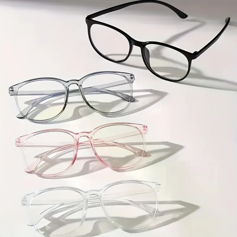 

4 пары модных компьютерных очков для мужчин и женщин, круглые очки с защитой от синего света