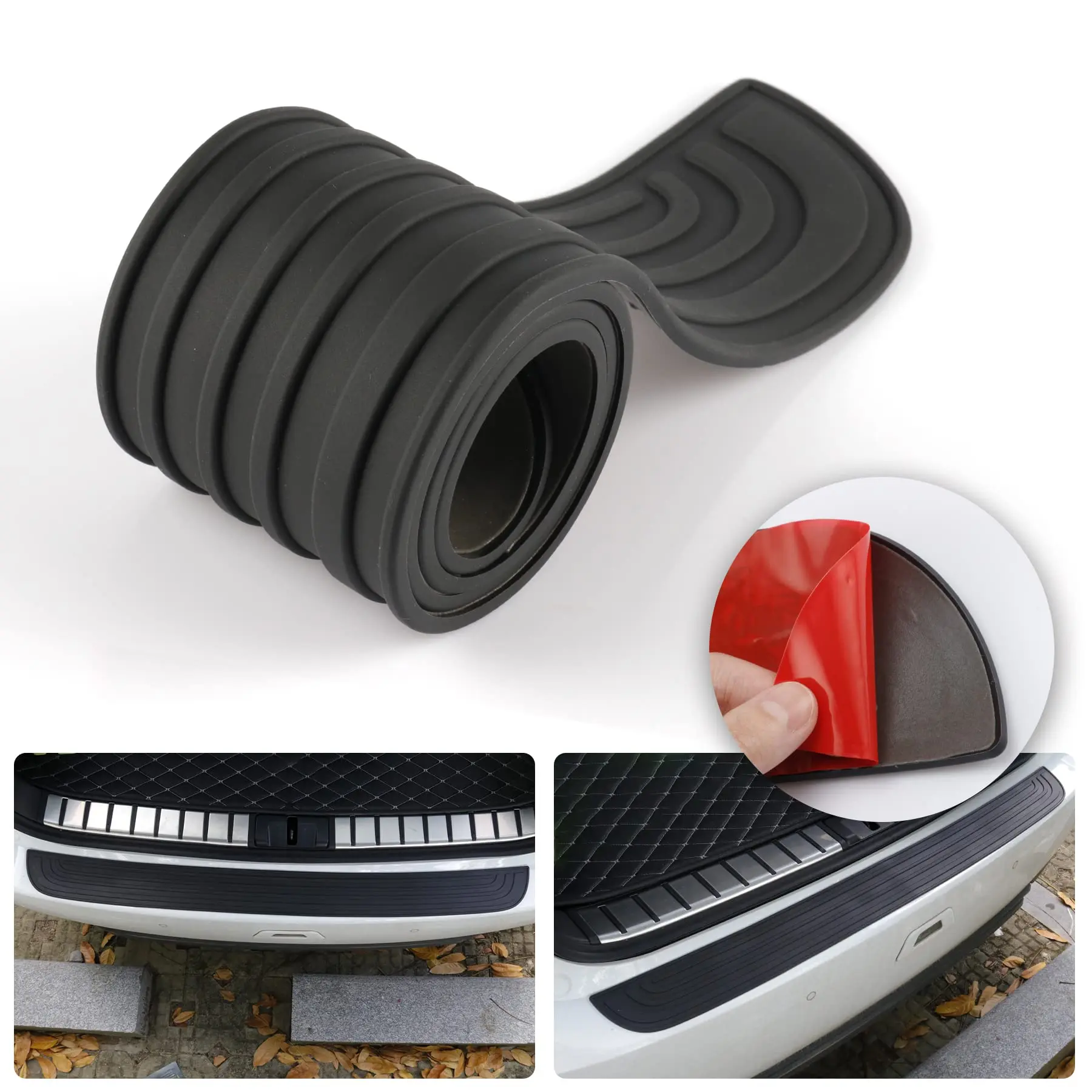 

Universal ​Rear Bumper Guard PVC Rubber Protector Strip Car Trunk Door Sill Plate Protector For Bumper Reinforcement Decoration