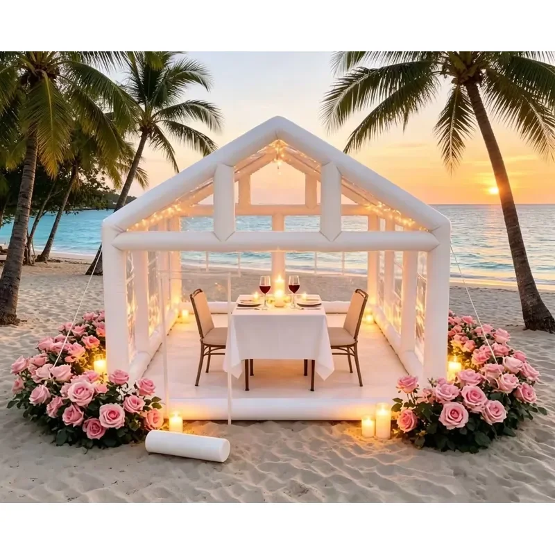 Extra Large Inflatable Tent with Fully Transparent Roof Customizable for Outdoor Bars Team Building and Wedding Banquets