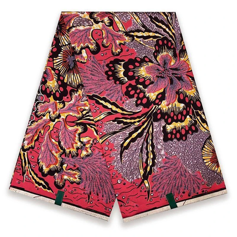 أحدث نسيج الشمع الذهبي الكبير الأفريقي 100% قطن حقيقي أنقرة شمع ناعم Pagne جودة عالية قماش الباتيك الهولندي المطبوع Tissus