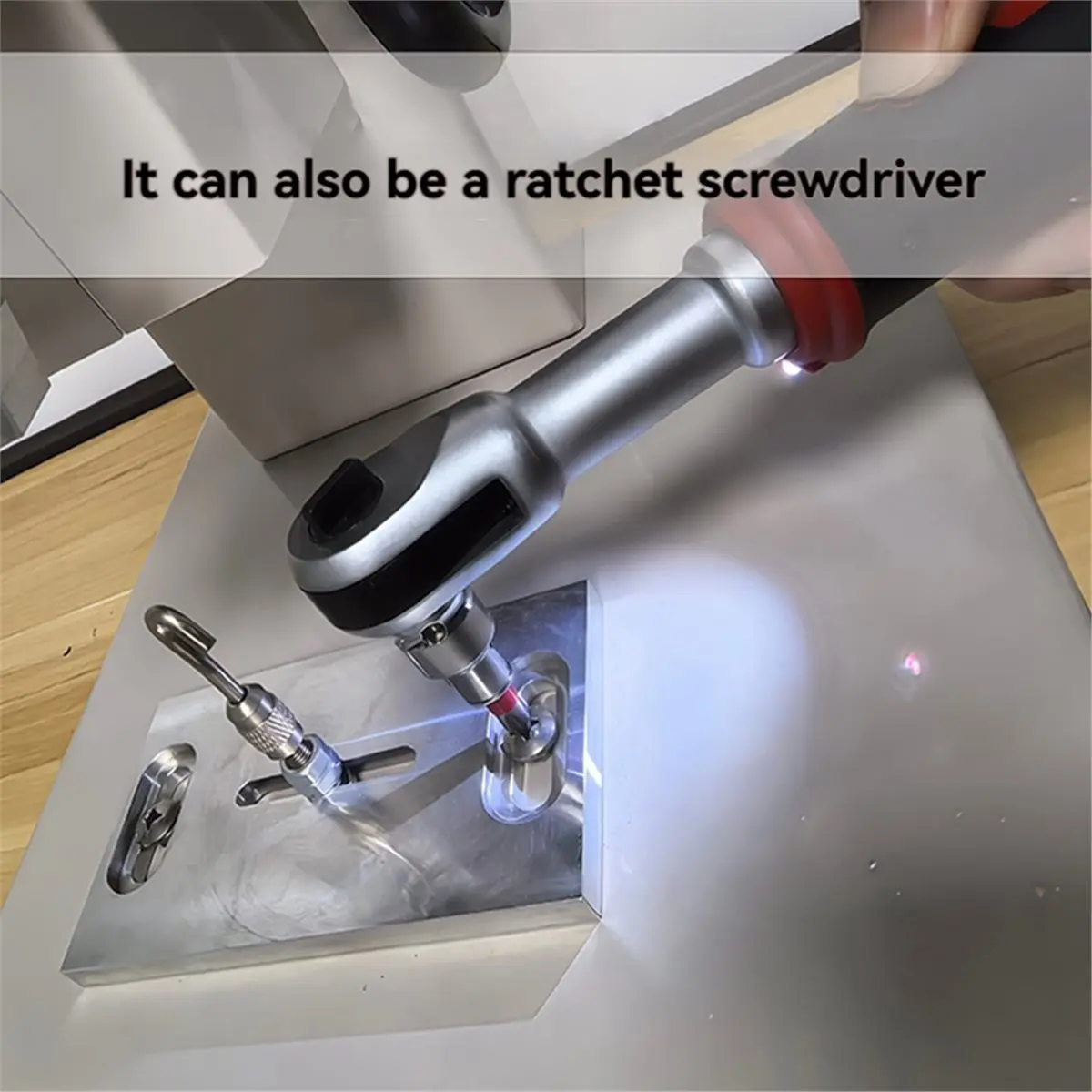 Cordless Electric Ratchet Wrench 3.6V Rechargeable Power Ratchet with LED Light USB-C Fast Charging for Auto Car Repair