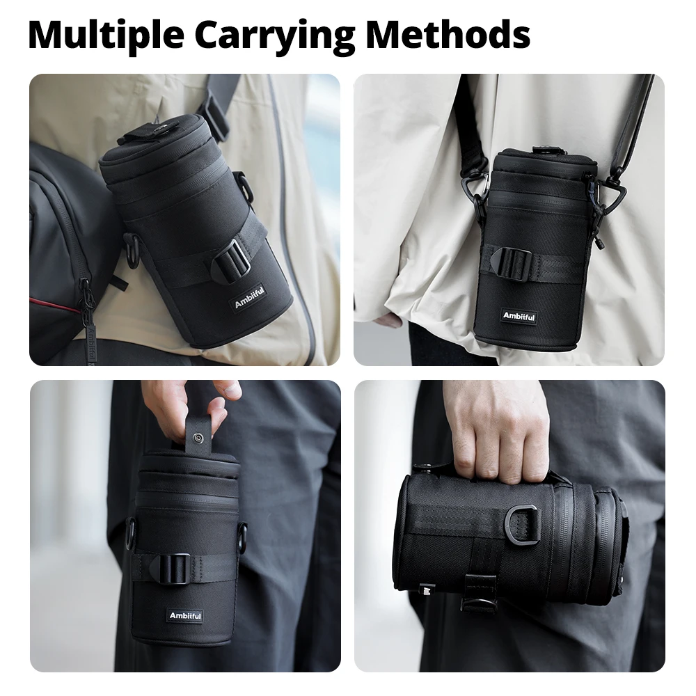 Ambitful Camera Lens Bag High Quality DSLR Photography Shoulder Bag Pouch Carry Case for Canon Lens Nikon Sony Fuji Backpack image 5