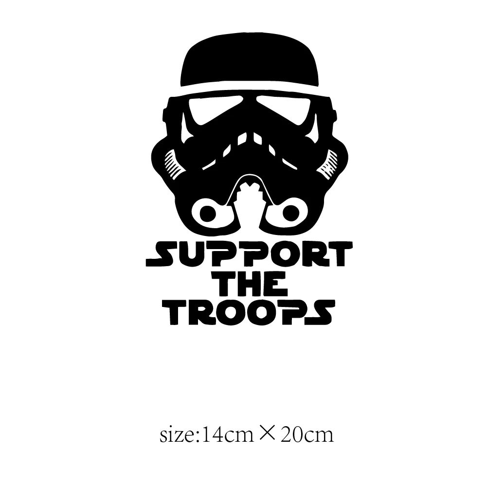 Support The Troops Vinyl Decal Car Truck Window Sticker Star Wars Storm Trooper, Die Cut for Windows, Cars, Trucks