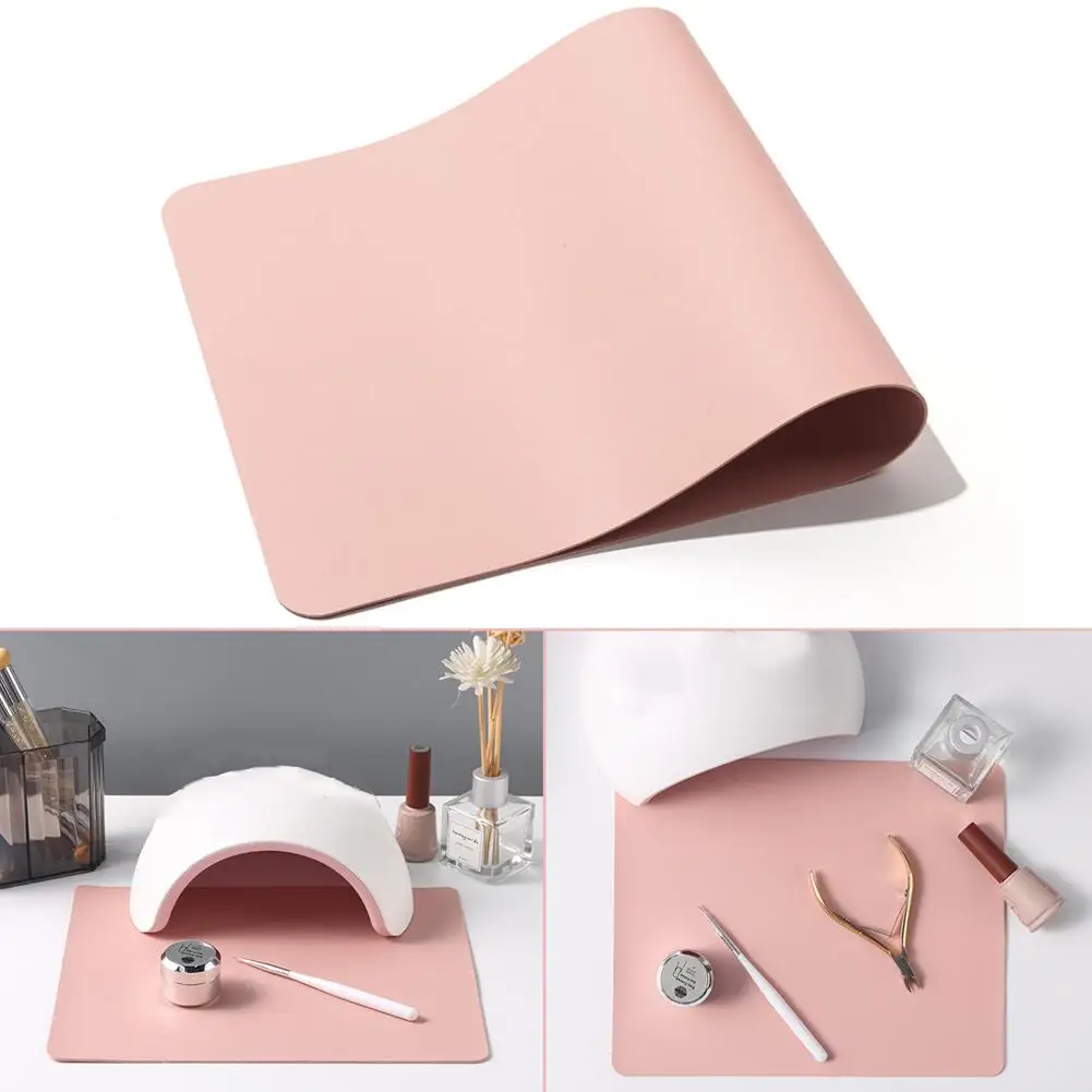 

Nail Art Table Mat Pink Beauty Nail Pad Leather Soft Display Nail Practice Anti-slip Pad Fashionable Nail Armrest Cushion