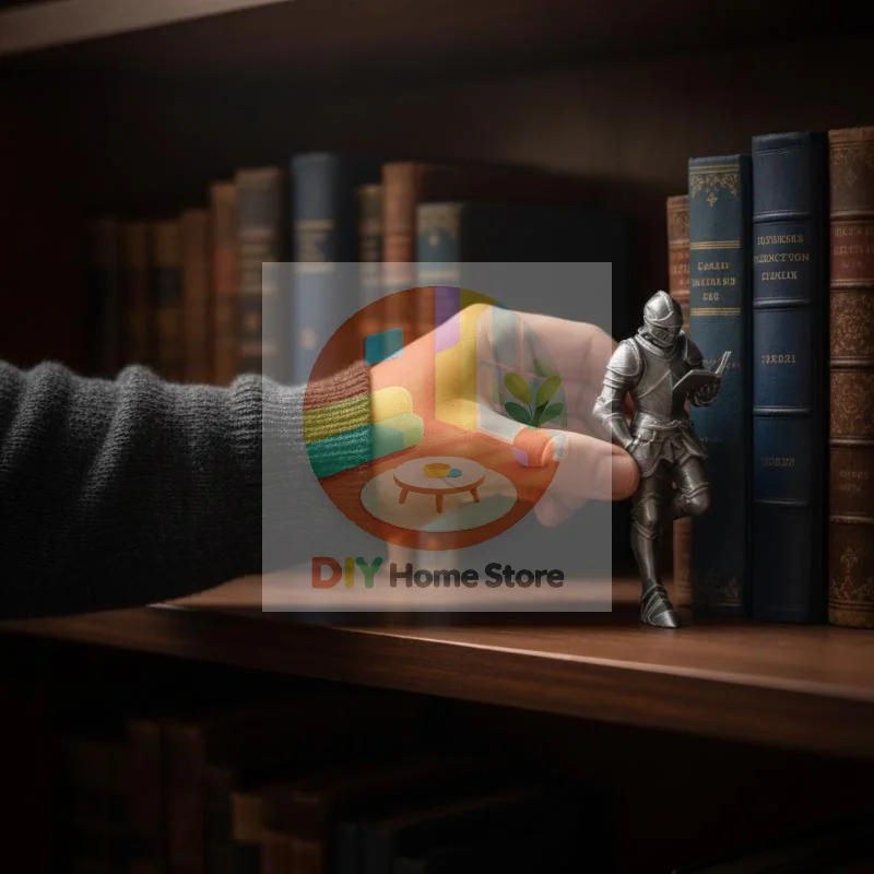 Exquisite Knight Reading Figurine Statue, Tabletop Bookshelf Decor Ornament, Ideal Gift for Home Office Desktop Decoration
