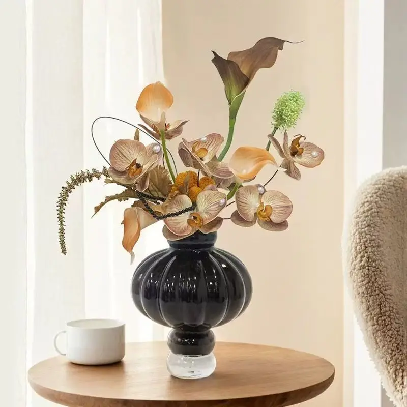 Glass Vase Nordic Style Transparent Light Luxury Minimalist Living Room Tabletop Flower Arrangement Individual Craft Decoration