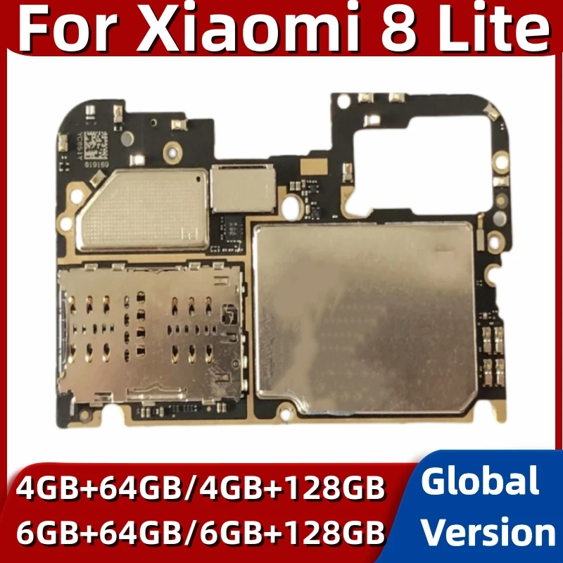 لوحة أم أصلية لهاتف شاومي Mi 8 Lite 8 lite لوحة رئيسية 64 جيجا بايت 128 جيجا بايت لوحة دوائر رئيسية مفتوحة تم اختبارها بالكامل