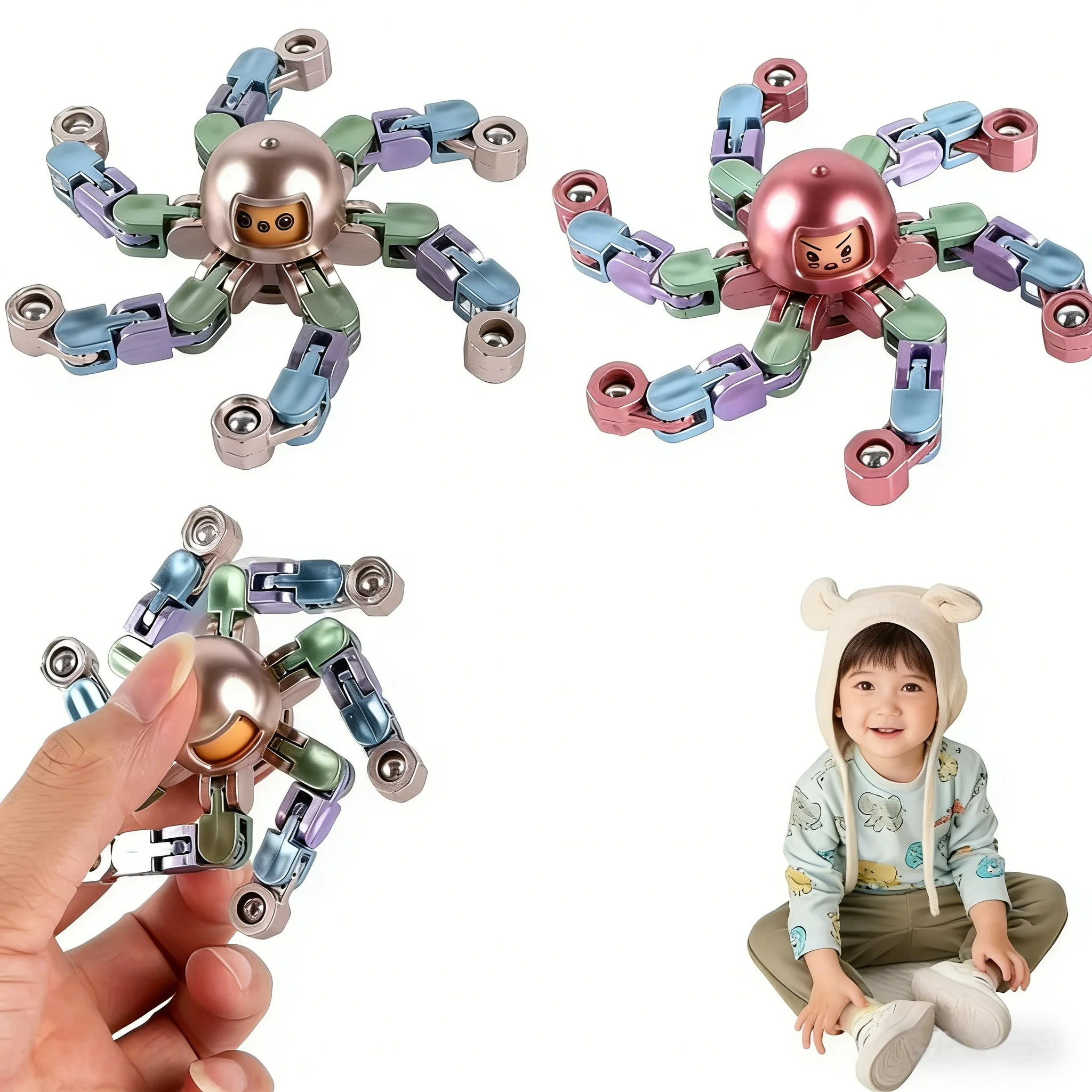 DIY伸縮式ハンドスピナーセット EDCフィジェットトイ ストレス解消 おもちゃ 子供と大人のための楽しいギフト パーティーの部屋の装飾