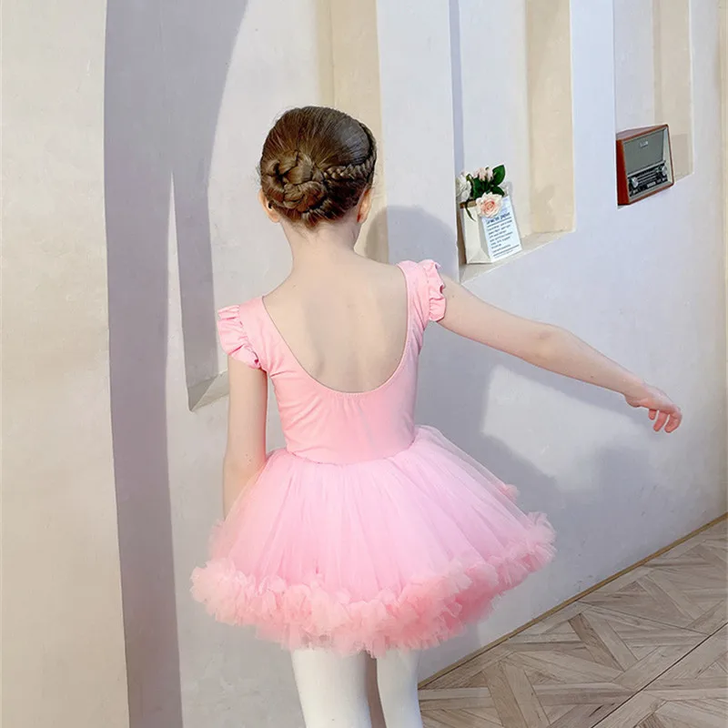 Tutu Skirt Girls Elastic Ballet Dance Skirts 4 Layers Tulle Tutu for Toddler Kid Children Teens Short Skirt Rave Costume Pink