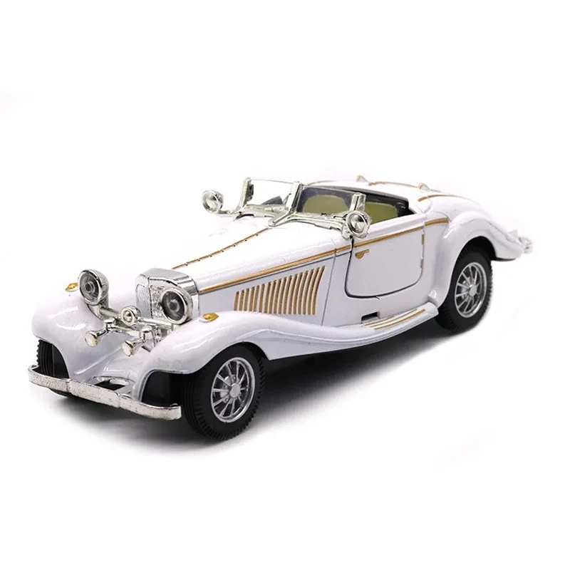 1:28 Hot Classic Car Model Simulation Vintage Pull-Back Alloy Diecast Sports Vehicle Collectible Toys Cars for Boys Adult