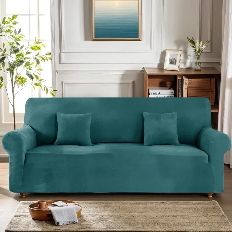 

velvet five-piece sofa cover, solid color elastic all-inclusive sofa cover