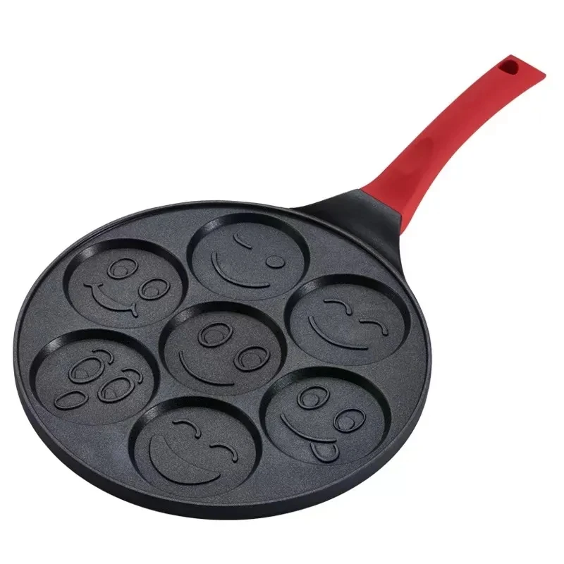Home Kitchen Seven Hole Breakfast Frying Pan Cute Animal Design Nonstick Multifunctional Pancake Egg Dumpling Cooker