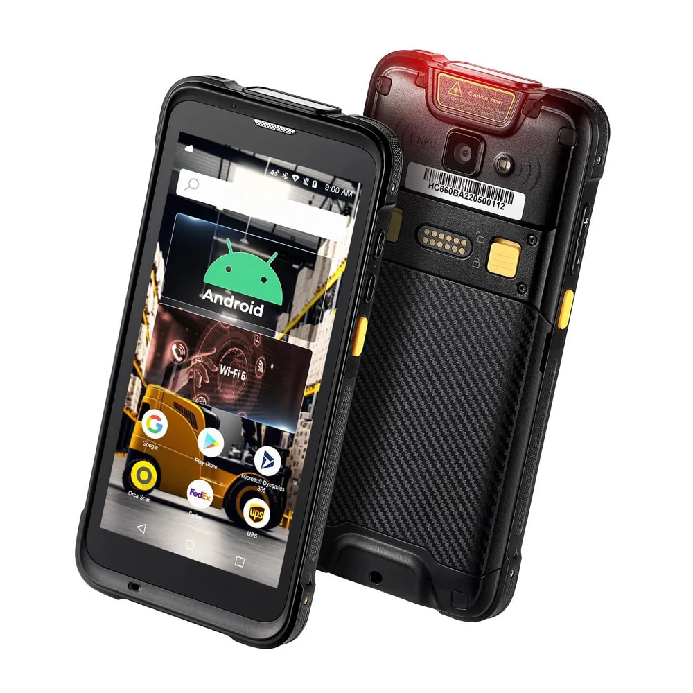 Android Barcode Scanner with Full Screen Rugged PDA Handheld Mobile Computer Android 13 2D Wireless Inventory Scanner