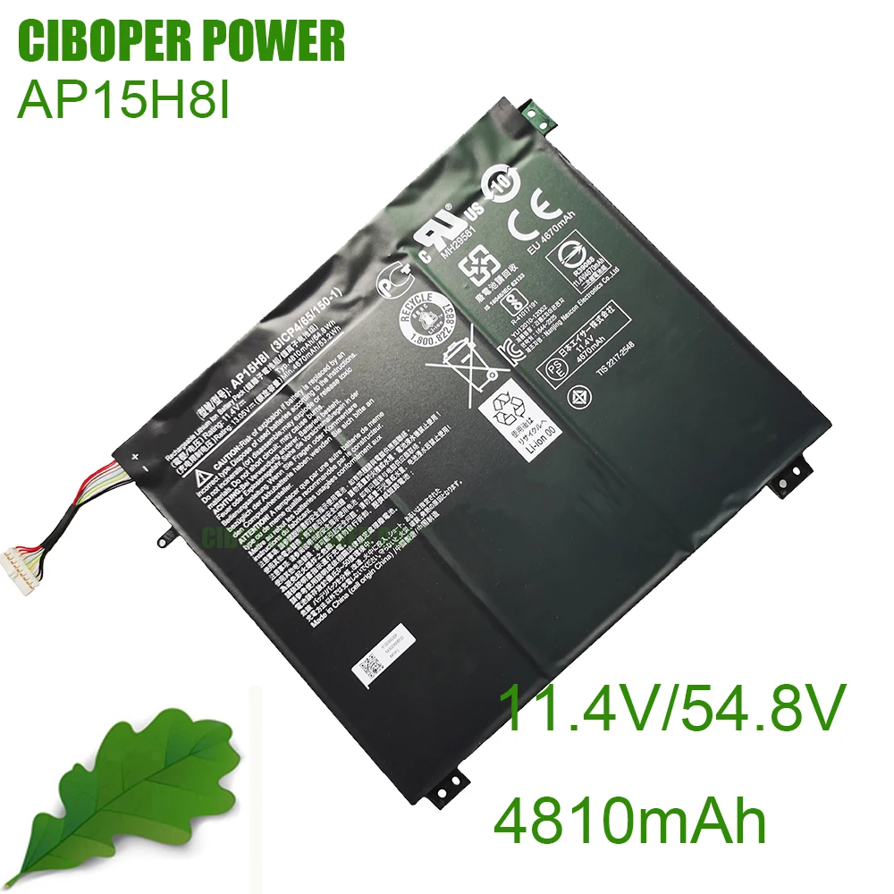 CP Laptop Battery AP15H8I 11.4V/54.8Wh/4810mAh For One Cloudbook 1-431 Aspire One 14 One 1-431M 3ICP4/65/150-1 One 14 A01-431