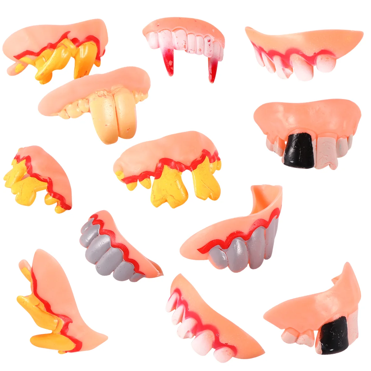 

20 Pcs Dentures Model False Teeth Funny Silica Gel Halloween Party Favors