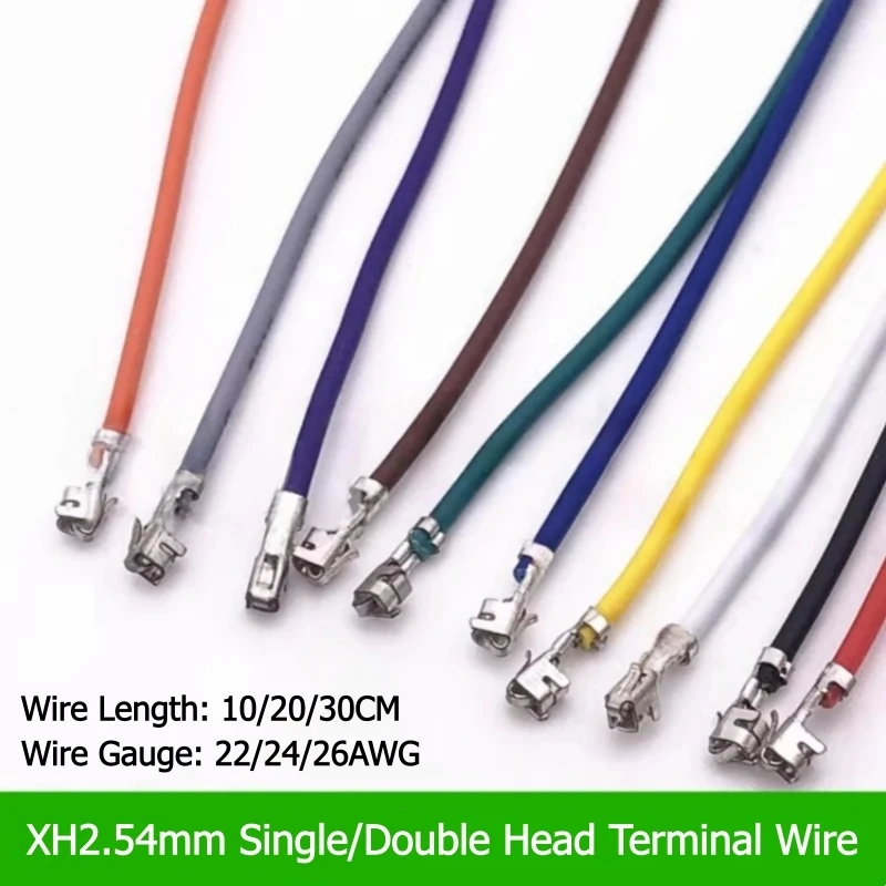 

XH2.54mm Single/Double Head Female to Female Terminal Wire 10/20/30CM Electronic Connection Wire 22/24/26AWG Connector