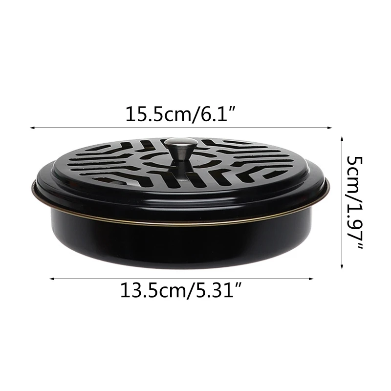 Mosquito Coil Tray Indoor Outdoor Mosquito Incense Box Metal Round Rack Plate
