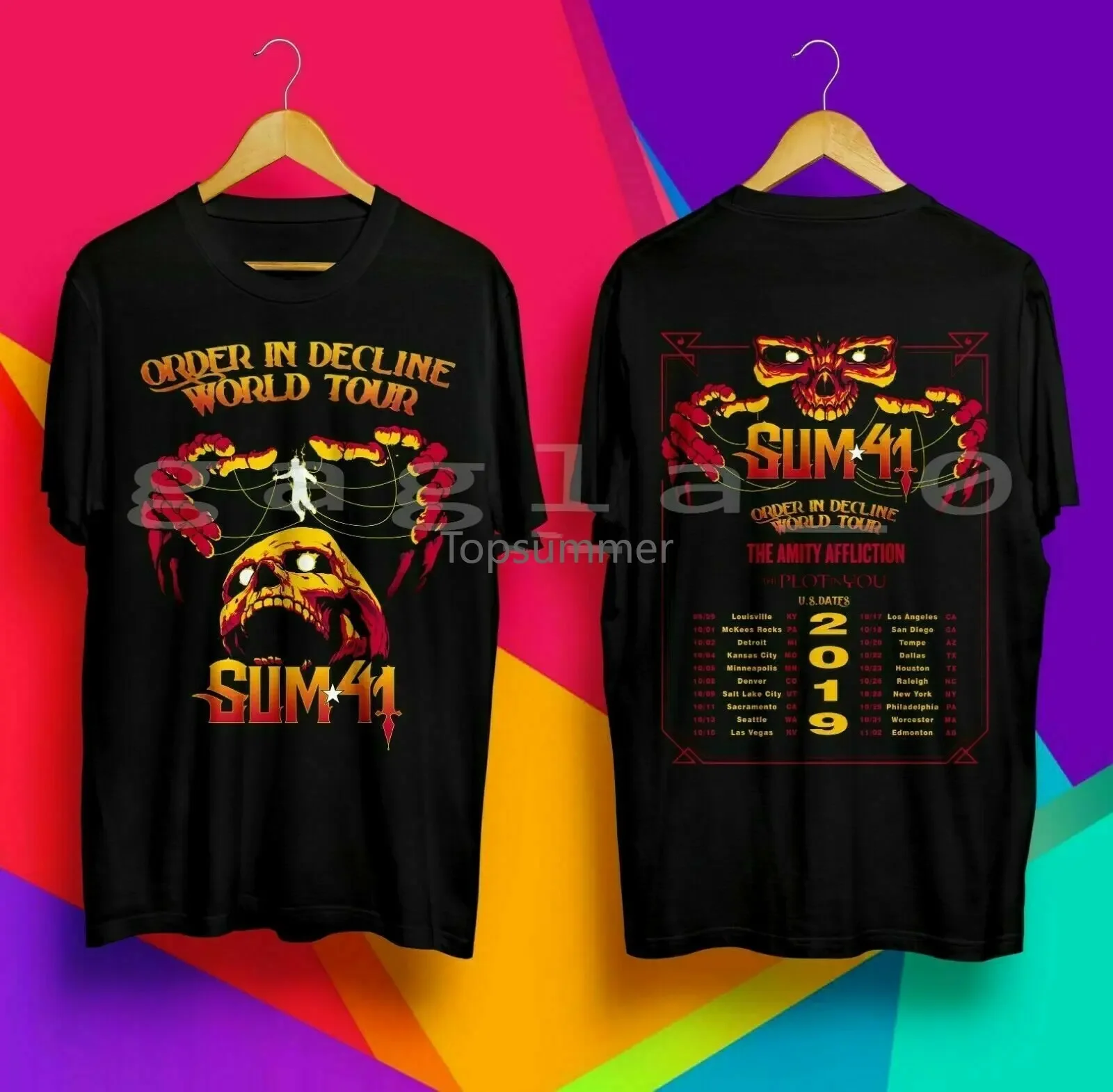 Sum 41 Order In Decline World Tour 2019 Size M 3Xl T Shirt