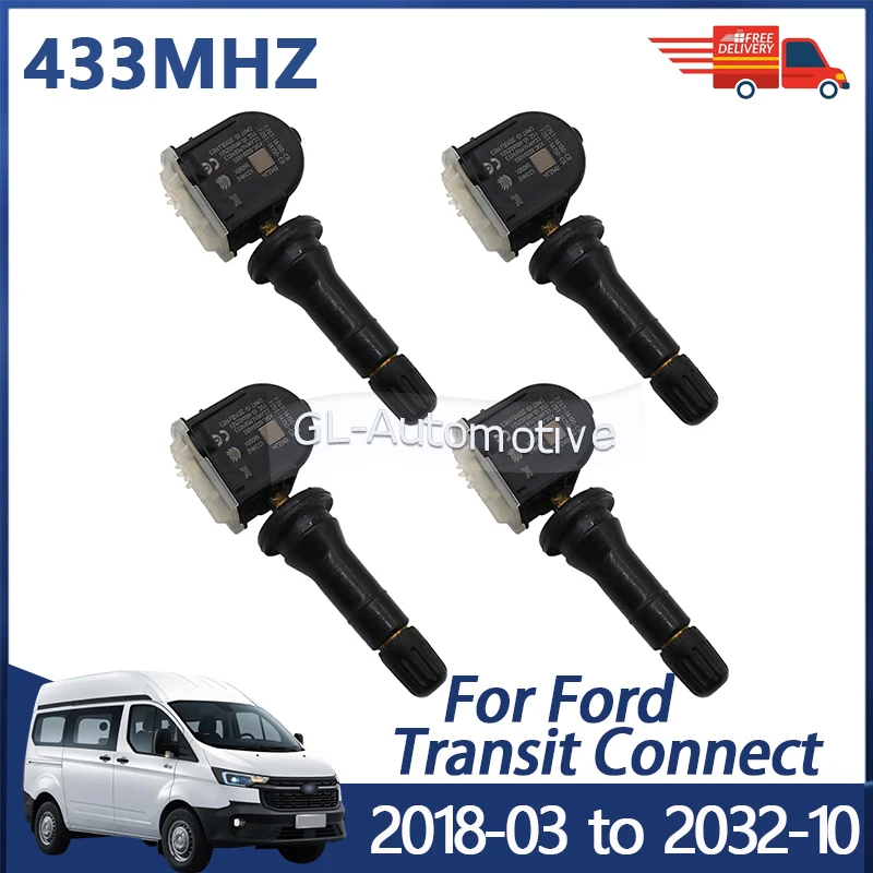 4PCS 433MHZ Reifendruck Überwachung Sensor Für Ford Transit Connect 2018-2032 TPMS Sensor F2GT-1A180-CD F2GT-1A180-CB