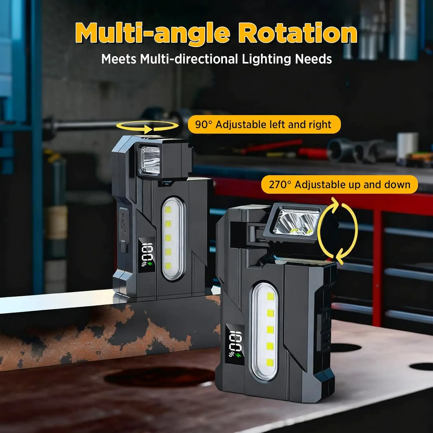 Super Bright 1000LM LED Flashlight USB Rechargeable LED Torch Rotatable Head Magnet Work Light Portable Pen Clip Headlamp