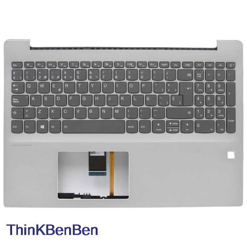 

ES Spanish Silver Keyboard Upper Case Palmrest Shell Cover For Lenovo Ideapad 720 15 15IKB 5CB0P26405