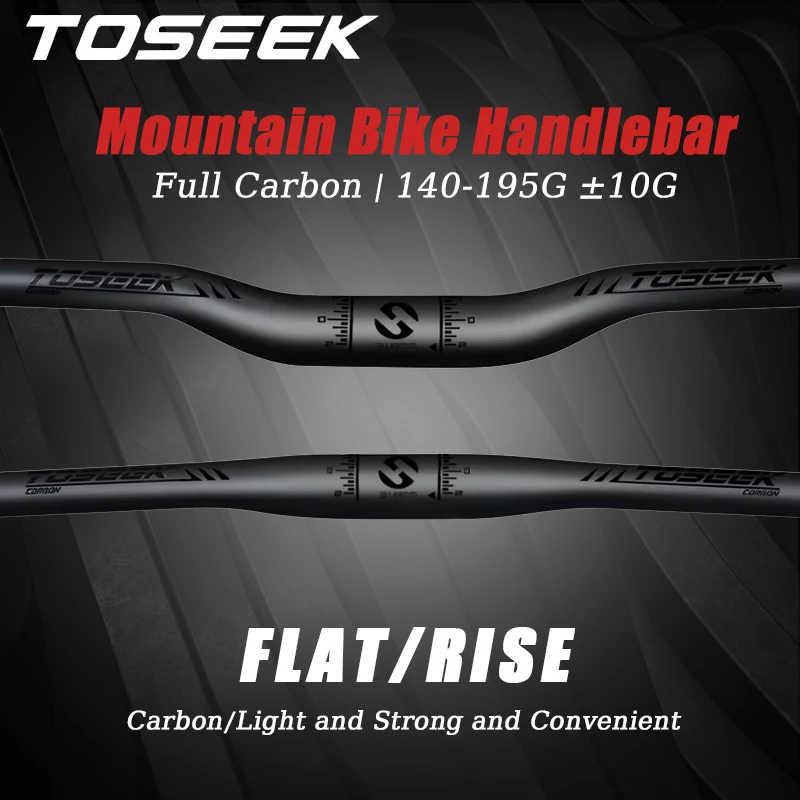 

TOSEEK Carbon Mountain Bike Handlebar 31.8mm Full Carbon MTB Handlebar Bicycle Flat Riser Handlebars 640/660/680/700/720/760mm