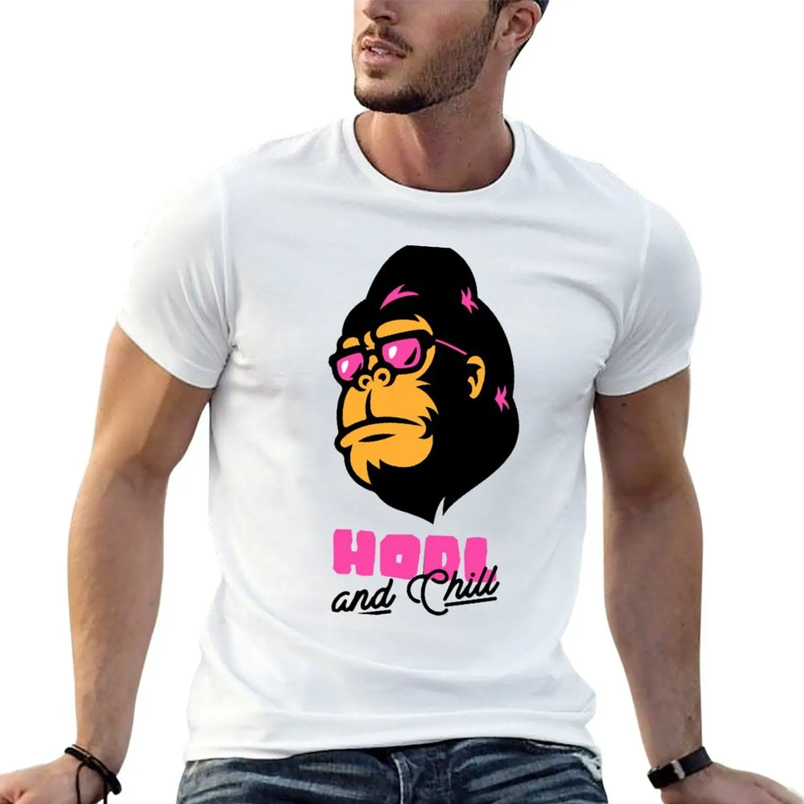 Футболка FEG - Hodl And Chill, удобная базовая футболка с круглым вырезом