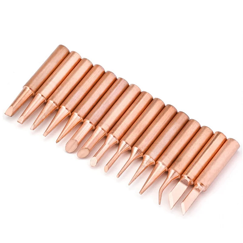 

AT48-15Pcs/Lot Pure Copper Lead Free Soldering Iron Tips 900M-T Welding Heads For 936 Soldering Station Tool Kits