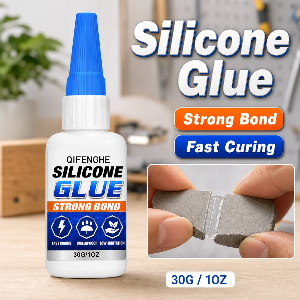 Silicone Glue Strong Bond Fast Curing Waterproof Low Irritation for DIY Repair 30g