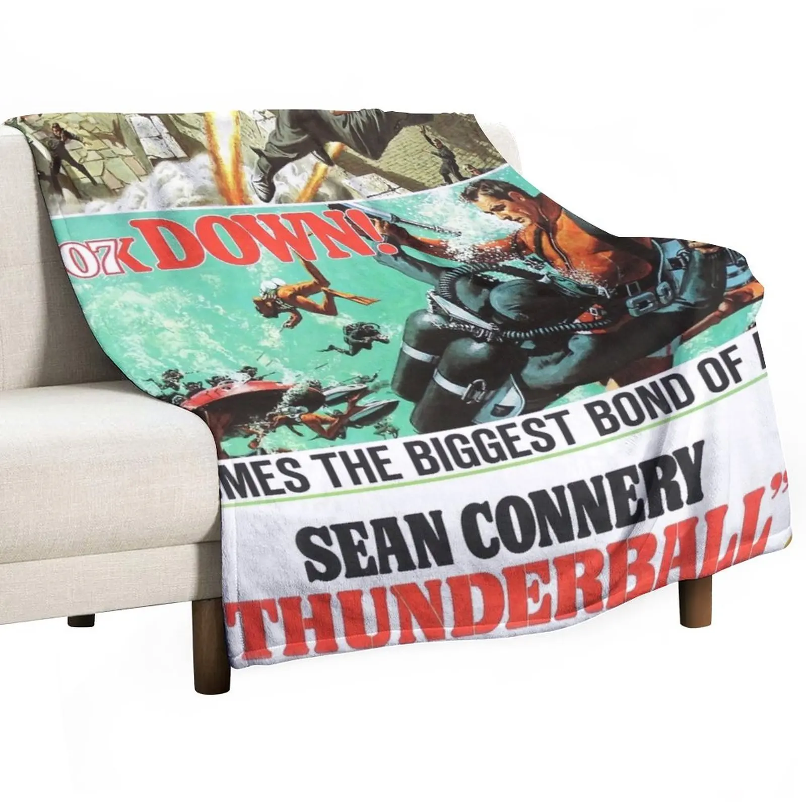 

Up Down Out Thunderballs Throw Blanket Vintage Blanket Thin Blanket Retro Blankets Flannel Fabric