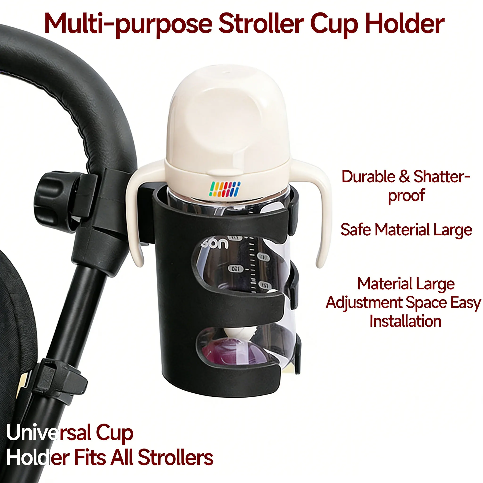 

Non Perforated Bicycle Kettle Holder Universal Baby Stroller Cup Holder Electric Scooter Bicycle Riding Cup Holder