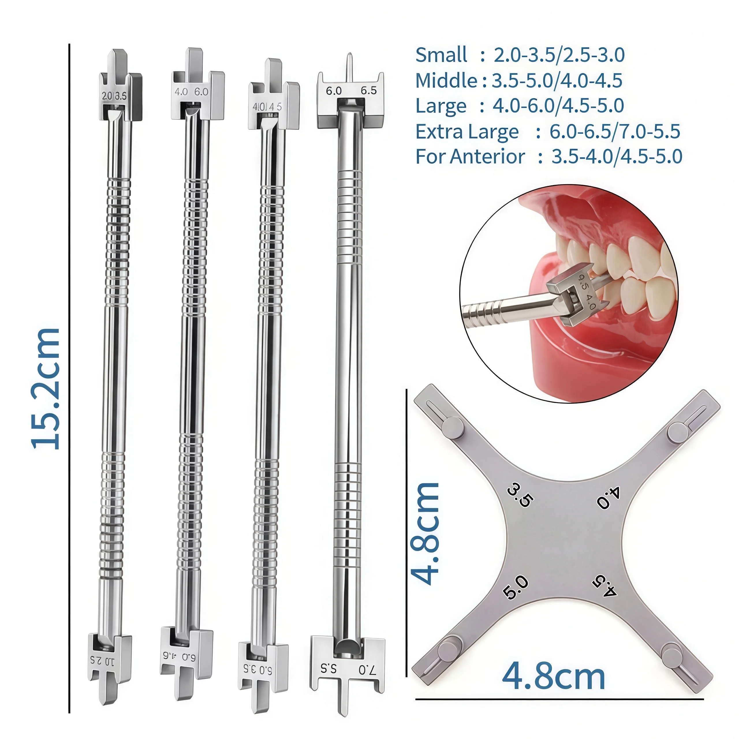 Dental Orthodontic Brackets Position Gauge for Precise Braces Placement & Height Adjustable Stainless Steel Bracket Positioner